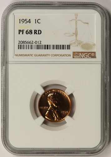 1954 Lincoln Wheat Penny 1C Proof PF 68 RD Red NGC