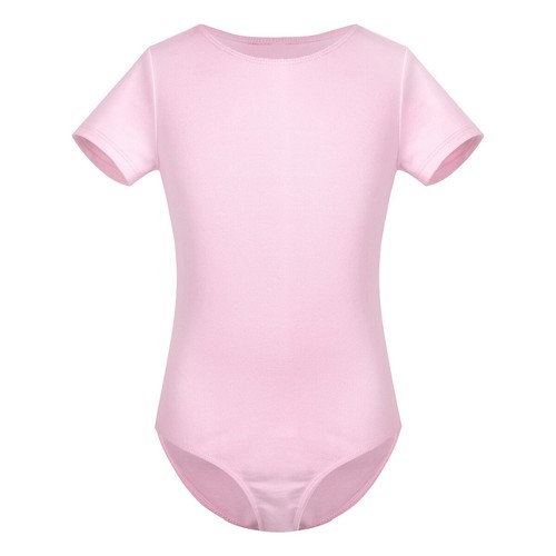 Girls Chiffon Short Sleeves Cotton Dancewear Gymnastics Leotard Ballet Dress - Picture 28 of 68