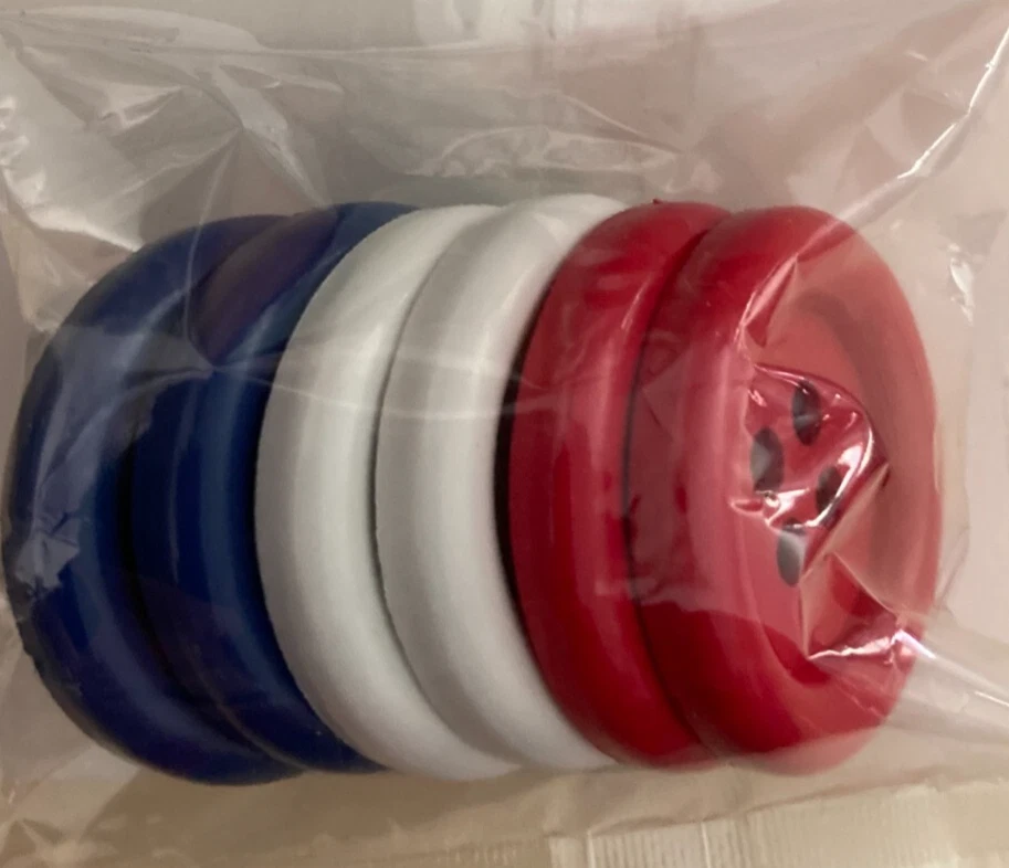 FAVORITE FINDINGS BIG BUTTONS 6 PER PACKAGE Red, White and Blue - All New - Image 3 of 3