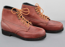 Men's VTG NOS 1960s Brown Leather Mason Hi-Top Work Boots / Shoes Sz 6.5 D 60s