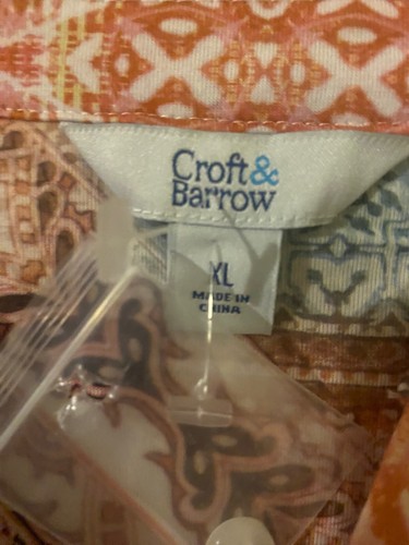 CROFT & BARROW Misses Size XL 3/4 Roll Tab Sleeve Split V-Neck Pullover Top NWTS - Picture 5 of 7