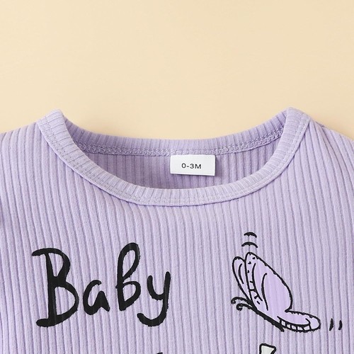 Newborn Infant Baby Girl Clothes Elephant Ribbed Romper Overall Dress Headband - Picture 14 of 16
