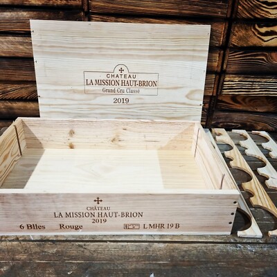 FLACHE HALBGRÖSSE HOLZ WEINKISTE BOX - KORB AUFBEWAHRUNG MIT DECKEL