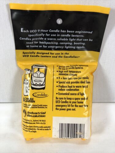 UCO Corporation Lantern Candle Three (3) Pack 9 Hours Brand NEW Sealed - Picture 2 of 4