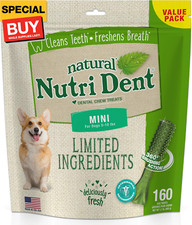Nutri Dent Dog Dental Chews - Natural Dog Teeth Cleaning Breath Freshener - De