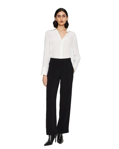 club monaco cigarette pants Club Monaco Women's Cigarette Cropped Ankle Pants Size 2 Navy Blue Side Zip