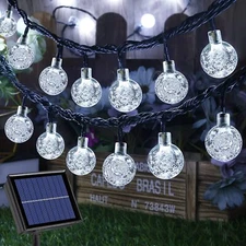 Solar String Lights Outdoor 30Led 20Ft Bigger Crystal Light For Garden Christmas