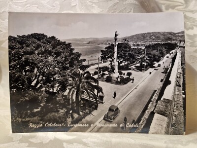Postcard Reggio Calabria seafront and monument to the fallen 1957 PI712