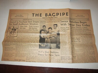 1941 HIGHLAND PARK HIGH SCHOOL BAGPIPE NEWSPAPER  - LOT B