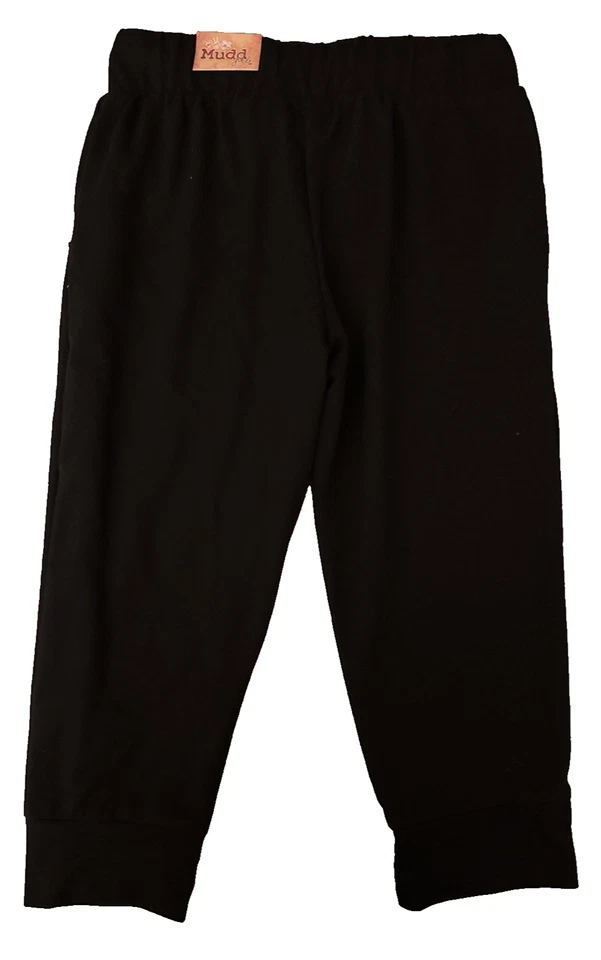 Capri jogger tejido suave Mudd Girls ~ negro ~ niños talla 10 ~ nuevo con etiquetas Foto 2 de 4
