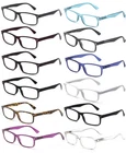 New Clear Lens Glasses Rectangular Frame Spring Hinge Fake Eyewear UV 100%