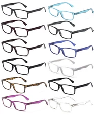 New Clear Lens Glasses Rectangular Frame Spring Hinge Fake Eyewear UV 100%