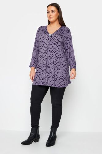 Evans By City Chic Ladies Purple Spot Top sizes UK 16 18 Colour Purple Spots - Picture 1 of 6