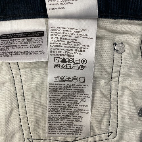 Levis 502 Cordhose Herren 38x30 Navy Regular Taper Baumwolle Stretch R Tab - Bild 8 von 9