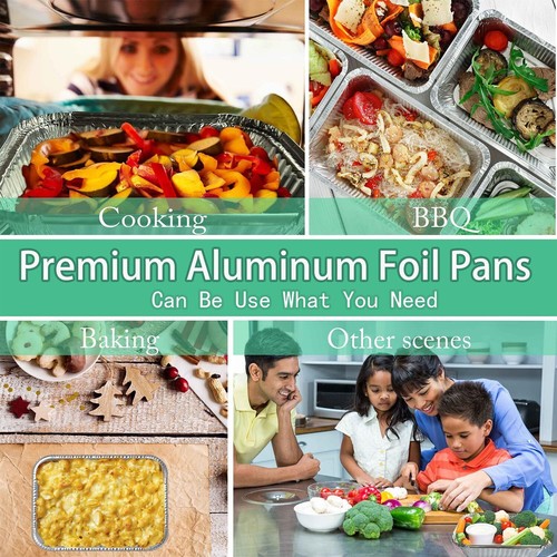 50 Pcs 8x8x2" Disposable Aluminum Foil Pans for Baking - Picture 4 of 7