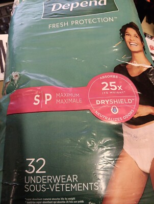 Depend Women's FIT-FLEX Underwear 32 Count Maximum Absorbency Size S