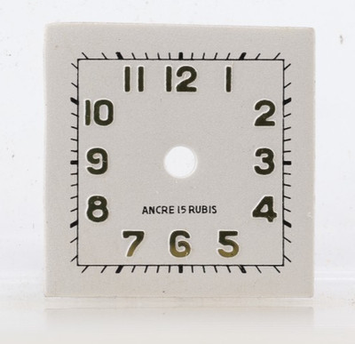 NOS ANCRE 15 RUBIS LADIES SQUARE WRIST WATCH DIAL 15x15mm (HM)