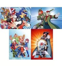 Rockman EXE 2023 Set di 4 stampe artistiche, colorate, tema amicizia,