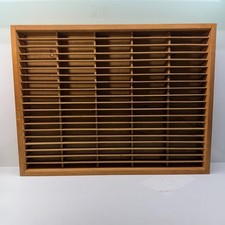 Vintage Wooden 100 Cassette Tape Wall Mount Storage Rack Holder Display 24x18.5