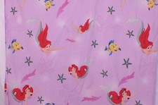 Disney Ariel The Little Mermaid Full Flat Sheet Purple-EUC