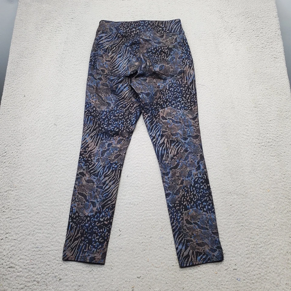 HUE Leggings Women Small Multi Rayon Leopard Print Stretch Ankle Slit Pull On - Image 2 of 4