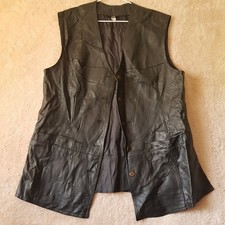 Herren Lederweste Größe 42 Schwarz Leder We...