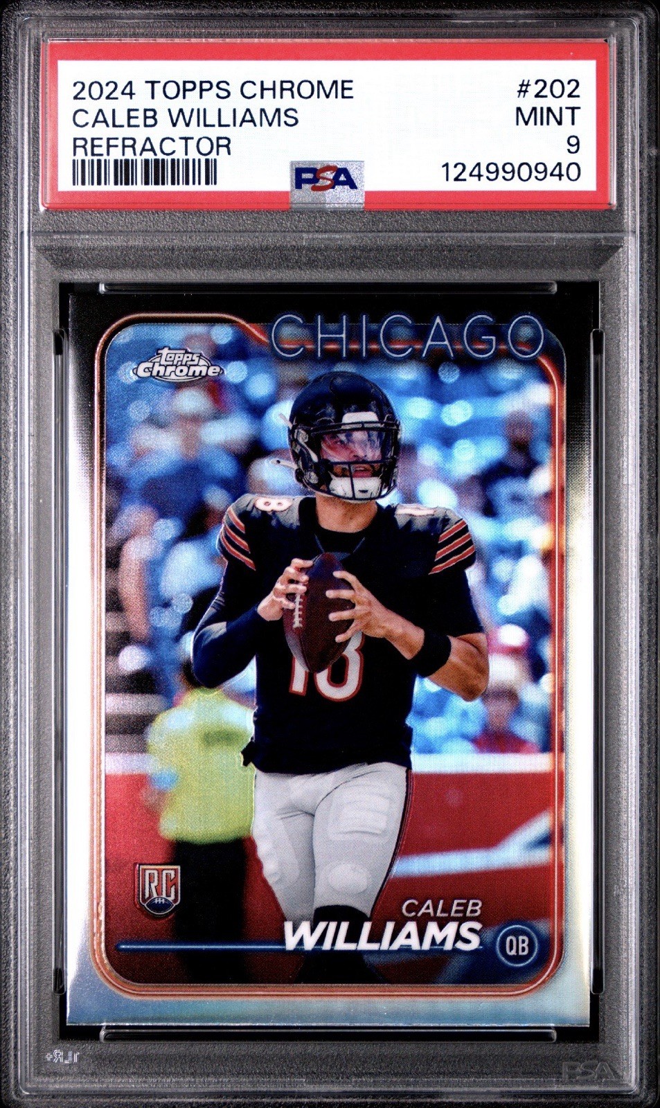 Caleb Williams - 2024 Topps Chrome RC Refractor #202 PSA 9