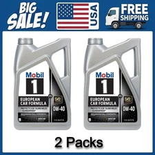2 packs Mobil 1 FS European Car Formula Full Synthetic Motor Oil 0W-40, 5 Quart