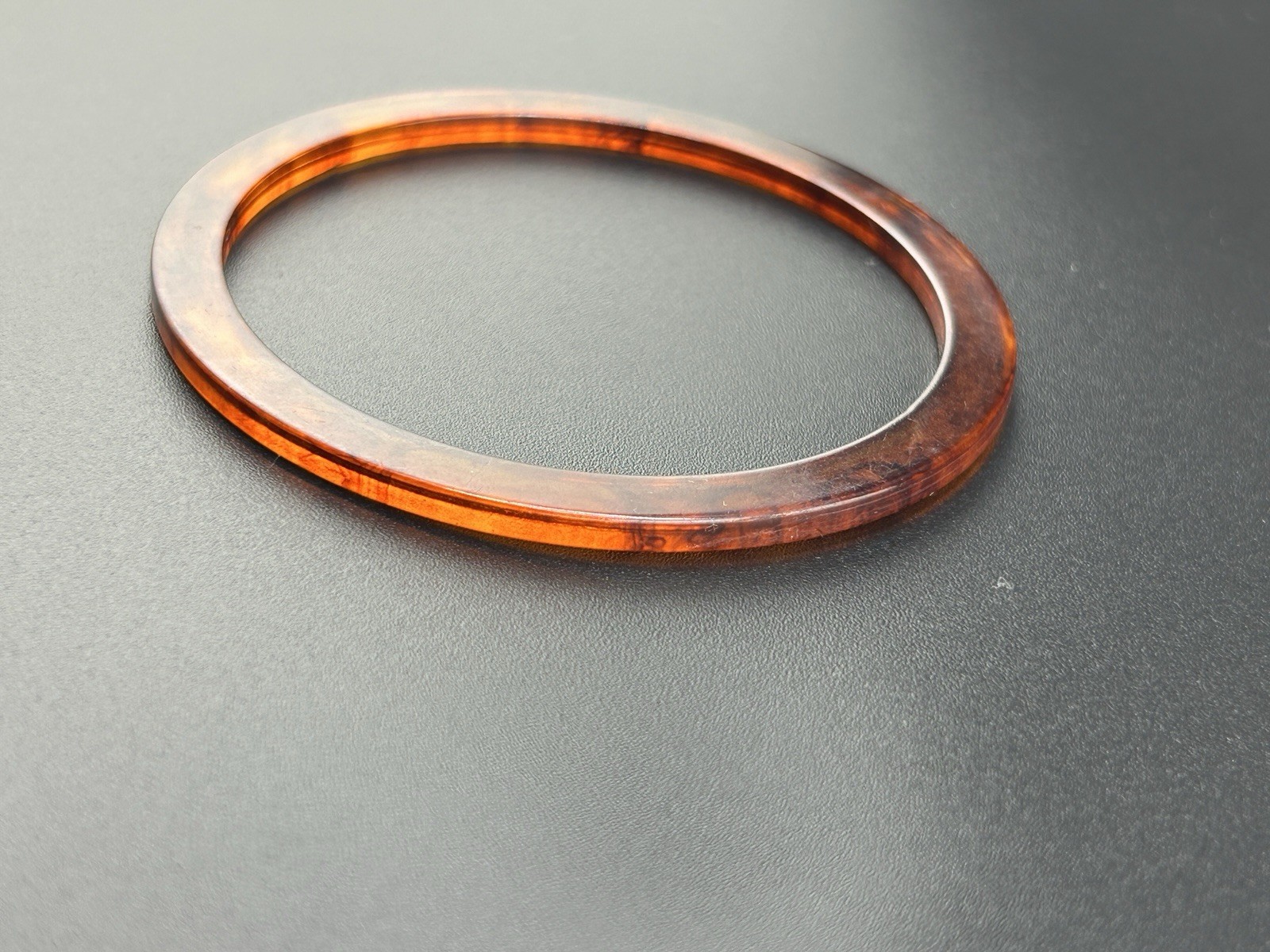 Rootbeer Marbled Bakelite Bangle Bracelet - image 3