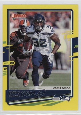 2020 Panini Donruss Dollar Tree Press Proof Yellow Chris Carson #223 2k3