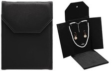 Velvet Necklace Jewelry Travel Folder Storage Display Case for Necklace Black