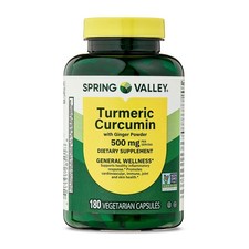 Spring Valley Turmeric Curcumin with Ginger, 500mg, 180 Vegetarian Capsules