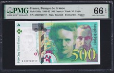 i-001326 France 500 Francs 1994-1995. PMG 66 EPQ