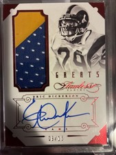 Panini Flawless Ruby On Card Autograph Jersey Rams Eric Dickerson 10/15  2014
