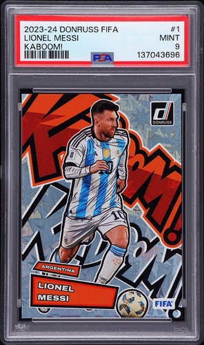 2023-24 PANINI DONRUSS FIFA KABOOM! #1 LIONEL MESSI PSA 9