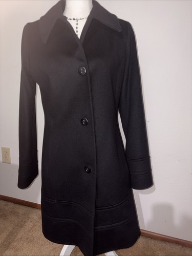 FLEURETTE STUDIO PARCHMENT WOOL COAT SIZE 10 Black