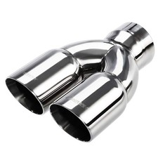 Upower Dual Exhaust Tip 3 Inch Inlet 3 Outlet 9.5 Long Tail Pipe Double Wall