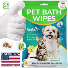 Premium Pet Wipes for Dogs  Cats - 6 Pcs - Disposable Washing Gloves for Bath 