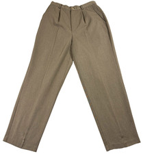 Vintage Dress Pants Womens 8P Brown High Waist Pleated Trousers Retro Minimal St