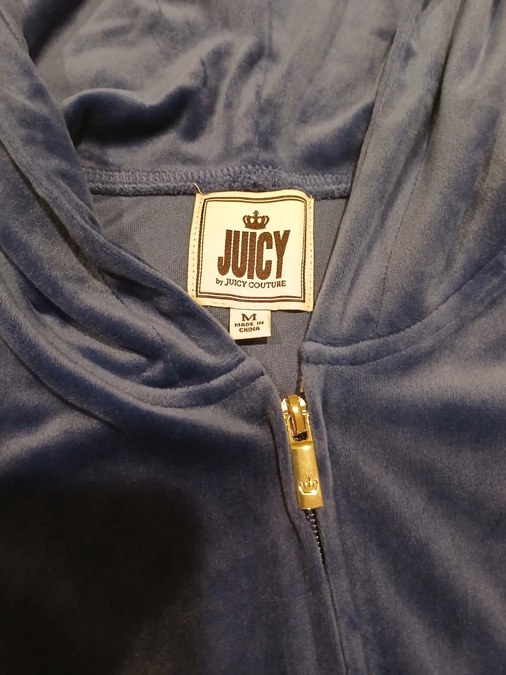 JUICY COUTURE 2 Piezas Conjunto Y2K Terciopelo Cremallera Completa Chaqueta y Pantalones de Sudadera Jogger Pierna Ancha M Foto 4 de 4