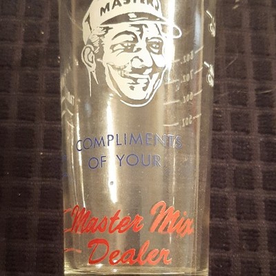 Master Mix Dealer Collectible Promo Glass with Measuring Marks Advertising