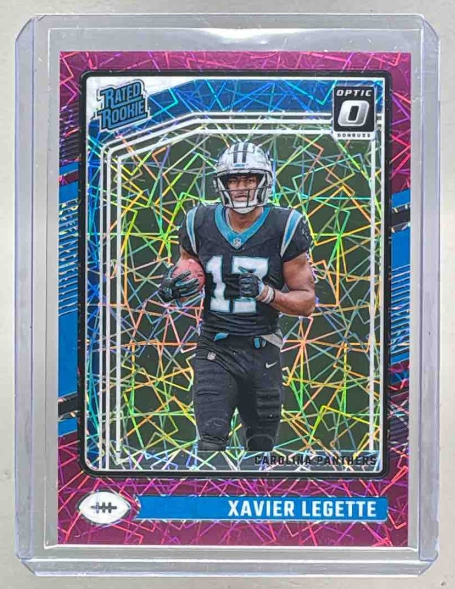 Xavier Legette 2024 Panini Donruss Optic #299 Pink Velocity Rated Rookie /80