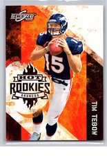 2010 Score Hot Rookies #2 Tim Tebow Rookie RC Broncos NFL Trading Card. rookie card picture