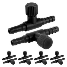 10Pk Aquarium Air Control Valves for 3/16" ID Airline Tubing T Shaped Connectors