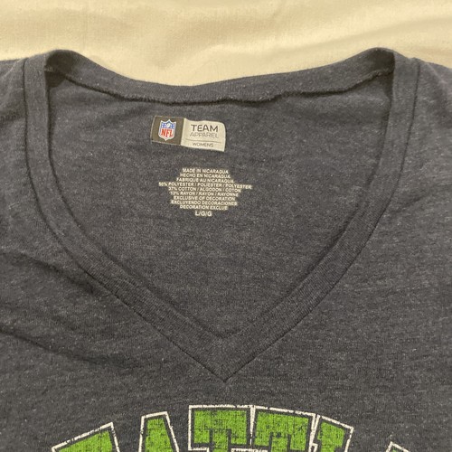 Camiseta para mujer Seattle Seahawks cuello en V L azul ropa del equipo de la NFL - Imagen 4 de 9