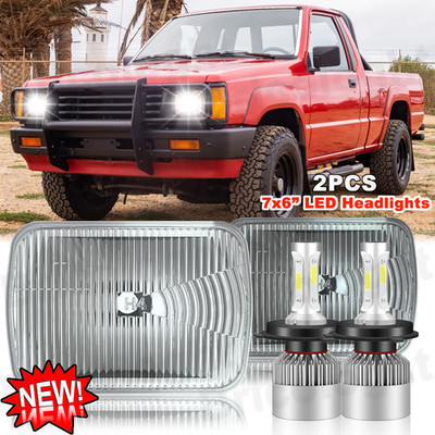 Fit Mitsubishi Mighty Max Mighty Max 5x7'' 7x6'' LED Headlights Hi/Lo Beam DRL 2PC