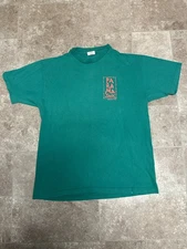 VINTAGE 80s Panama Jack Shirt Mens XL Green Pink Single Stitch USA Parrots