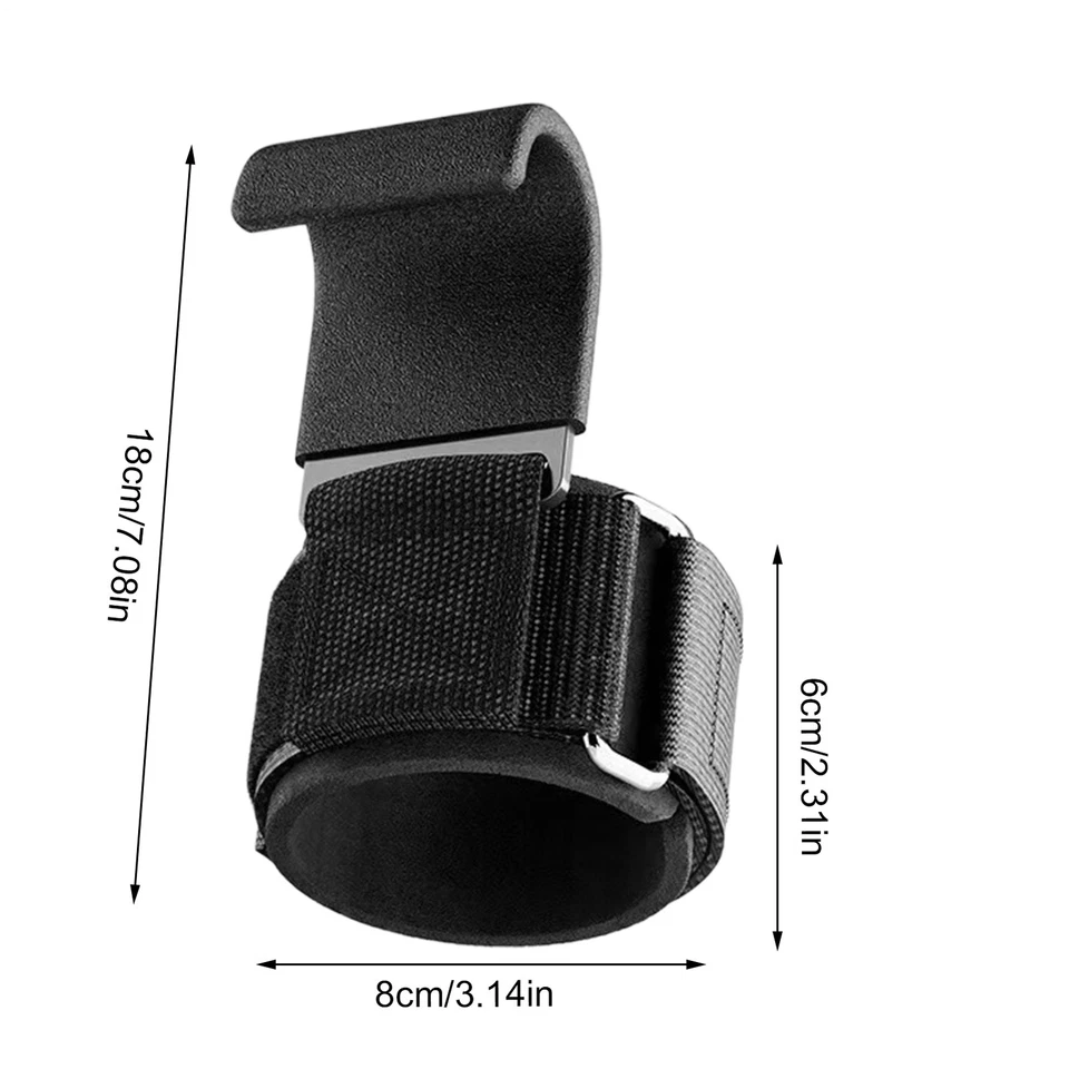2 Pcs Weight Lifting Wrist Wraps Grips Hook Powerlifting Wrist Hook Gym Workout - Image 2 of 4