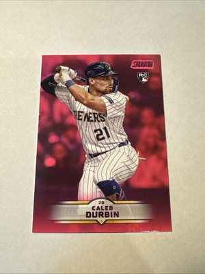 2025 Topps Stadium Club Pink Parallel #142 Caleb Durbin Milwaukee Brewers RC