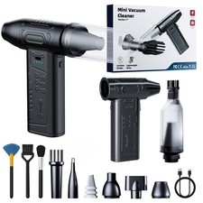 fourq Compressed Air Duster,Mini Vacuum Cleaner 2-in-1,4000 mAh,130... Fast Ship